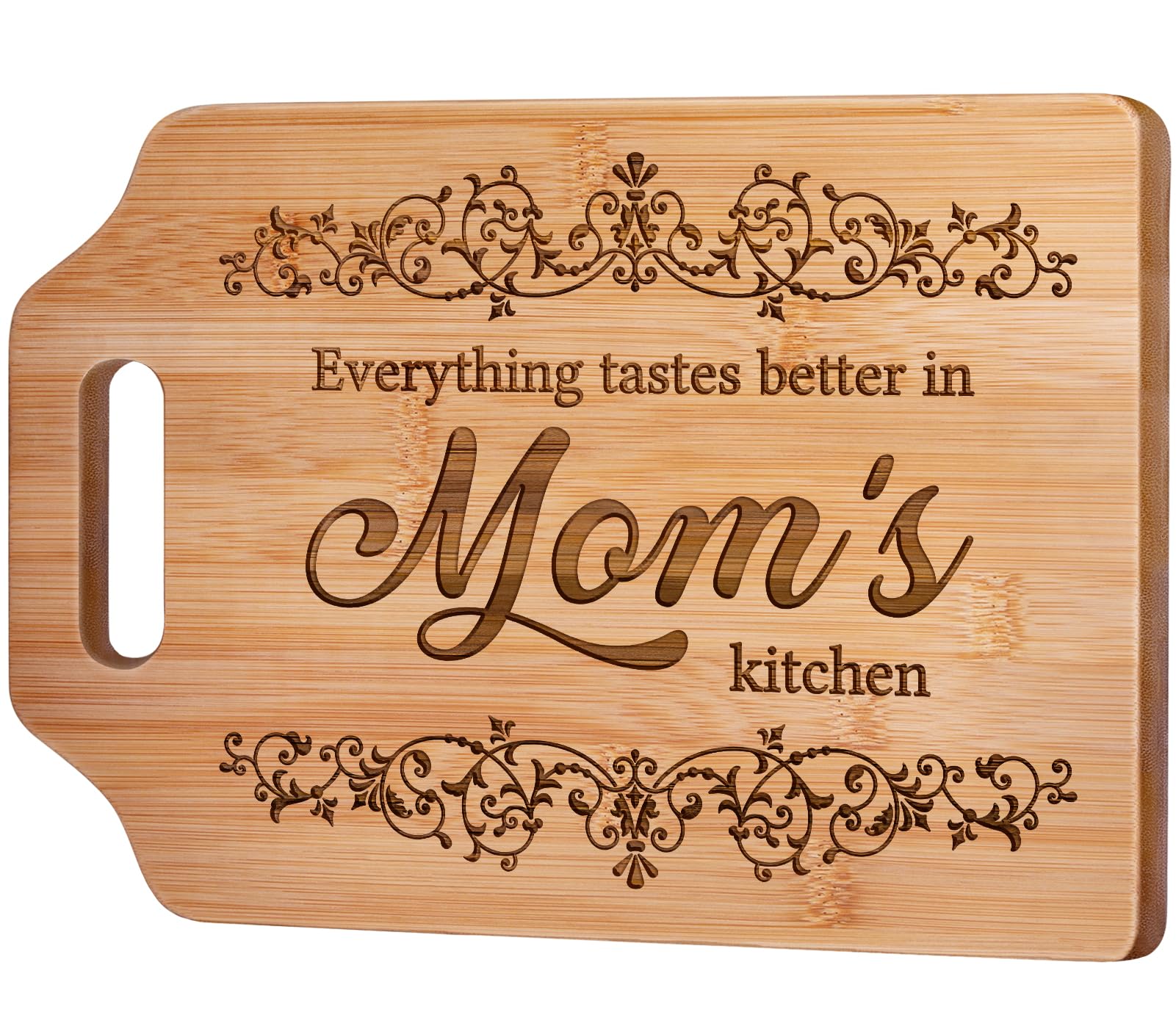 Personalized Engraved Bamboo Cutting Board for Mom - Mother's Day, Christmas & Birthday Gift from Daughter or Son - 12.3