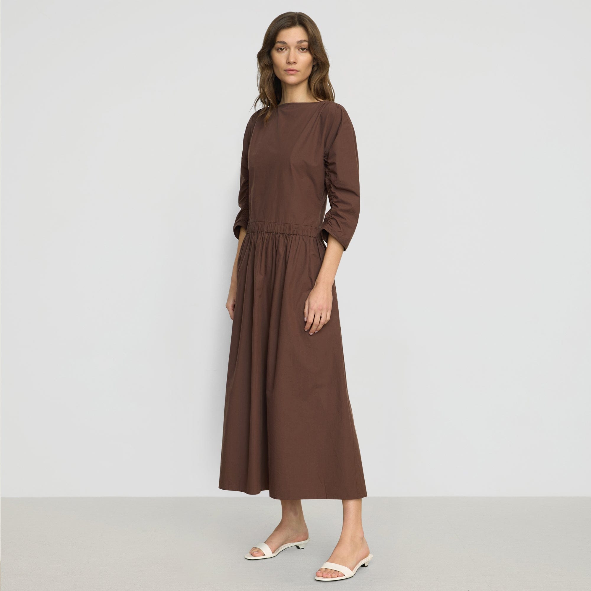 Natalia Women's Cotton Ruched Detail Dress - Elegant & Comfortable for Casual Wear, Parties & Date Nights