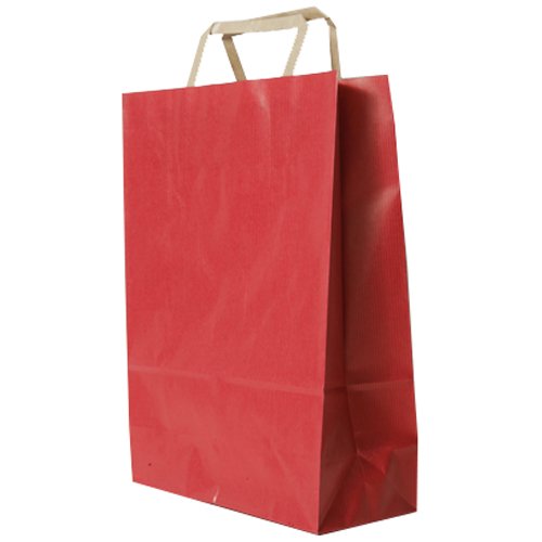 JAM PAPER Extra Large Gift Bags with Handles - 17x20x5.5 Inches - Red Kraft Pinstripe Design - Bulk Pack of 100 - Perfect for Party Favors, Wedding Gifts & Holiday Packaging