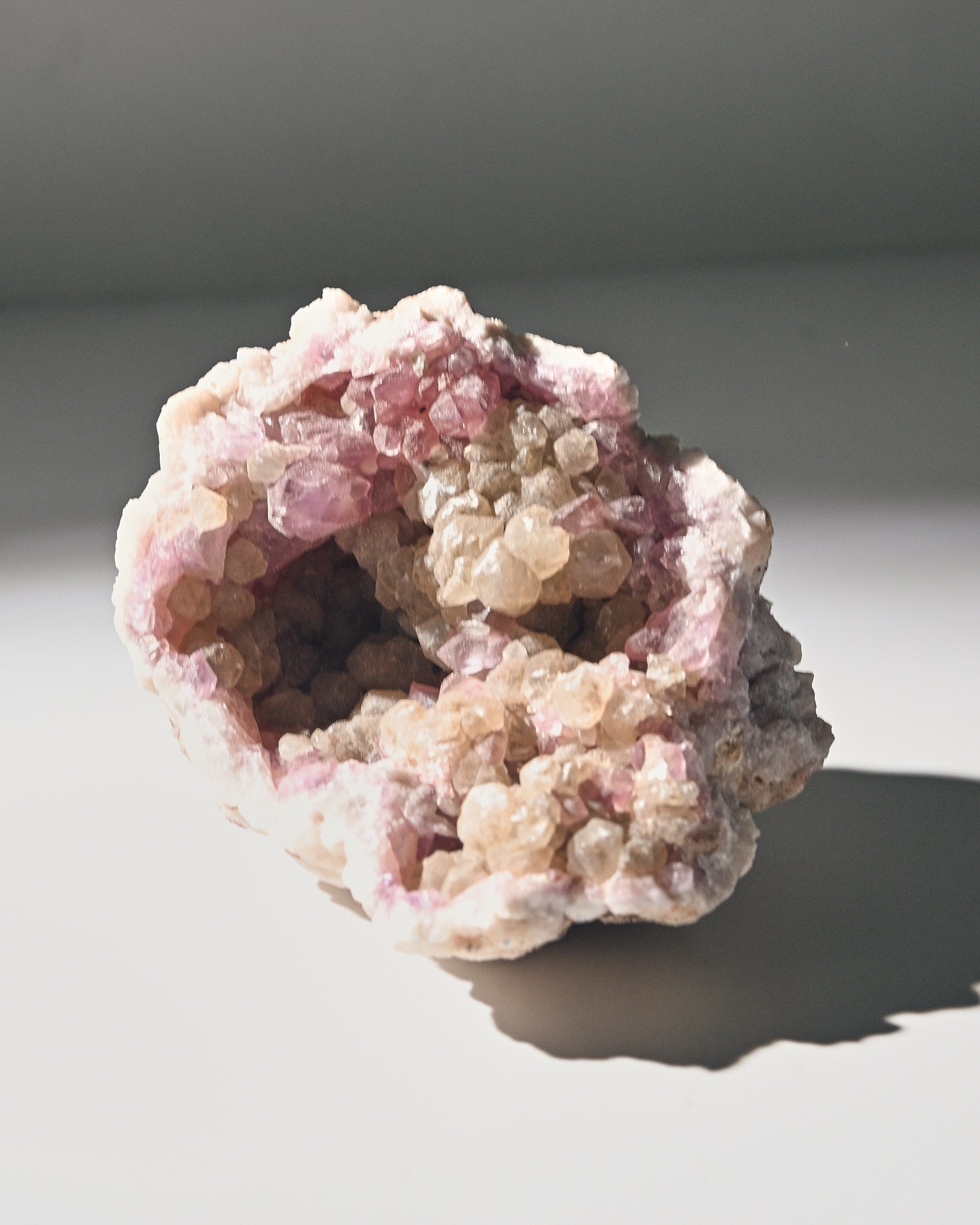 Natural Pink Amethyst Geode - 4 Inch Healing Crystal for Meditation, Home Decor & Spiritual Gifts | Perfect for Yoga Spaces, Office Desks & Feng Shui Arrangements