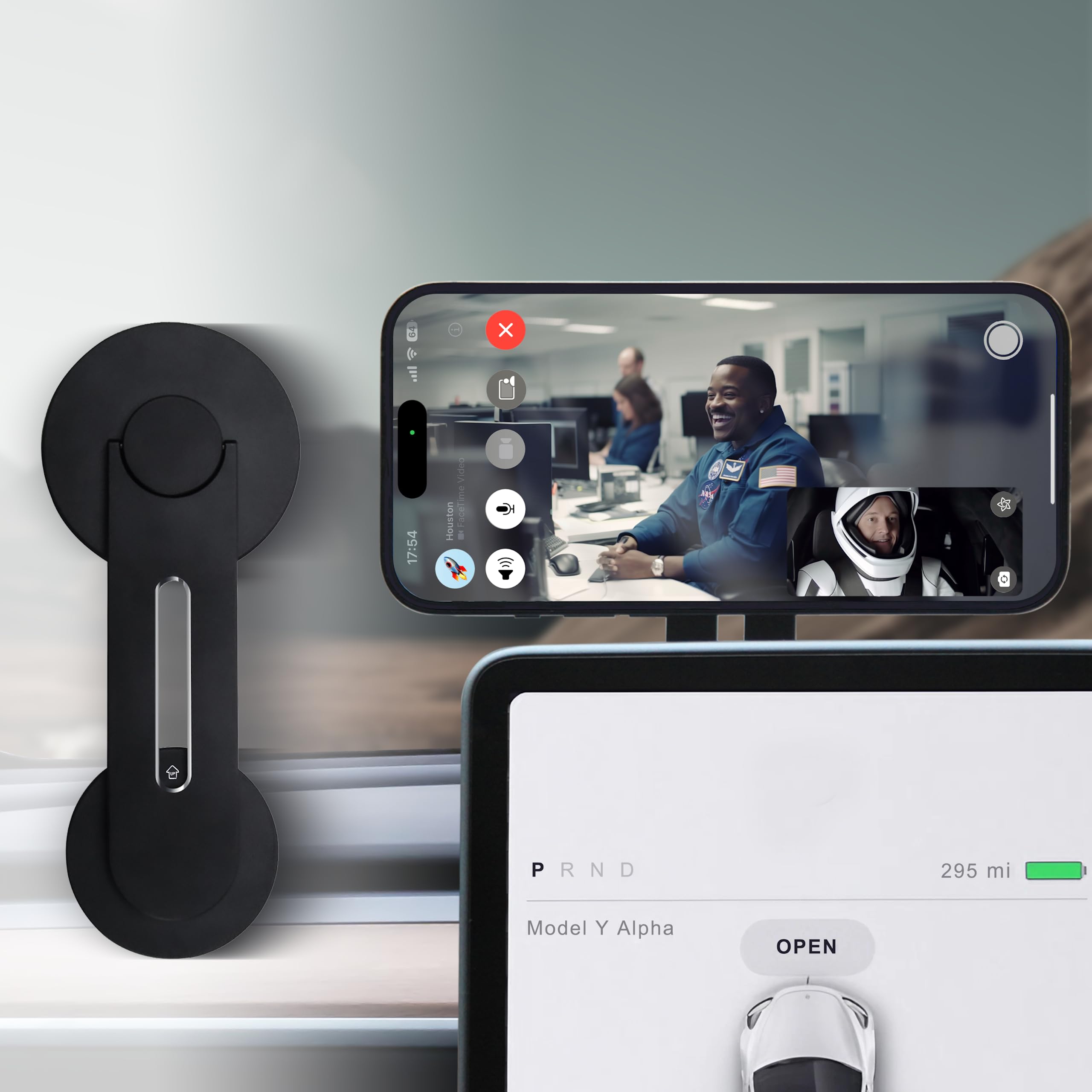 **HOPON Tesla Model 3 & Model Y MagSafe Phone Holder – Foldable Invisible Aluminum Car Mount for iPhone & Android – Perfect for Hands-Free Navigation & Charging**