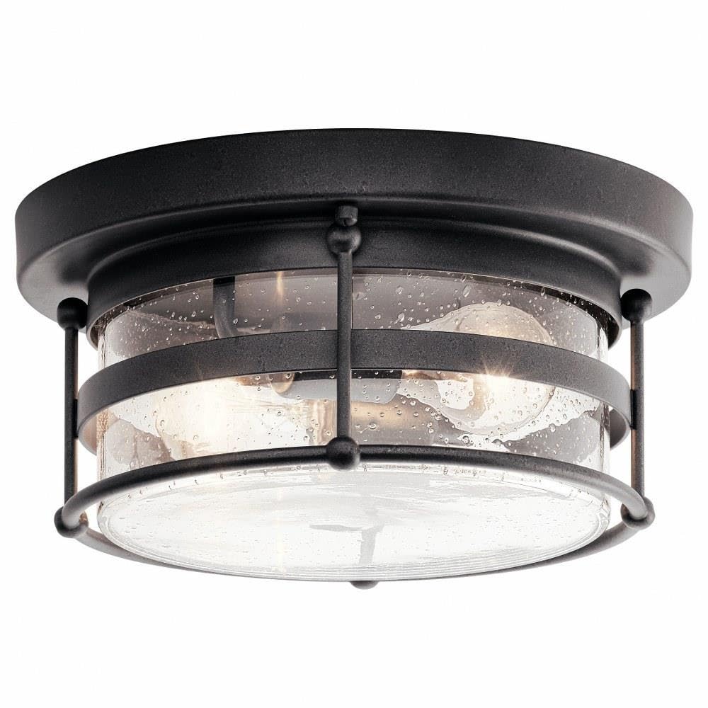 Kichler Lighting 49965AVI Outdoor Ceiling Light Fixture - Anvil Iron Finish - Weather Resistant for Porch, Patio & Entryway - Perfect for Outdoor Home Decor & Landscape Lighting