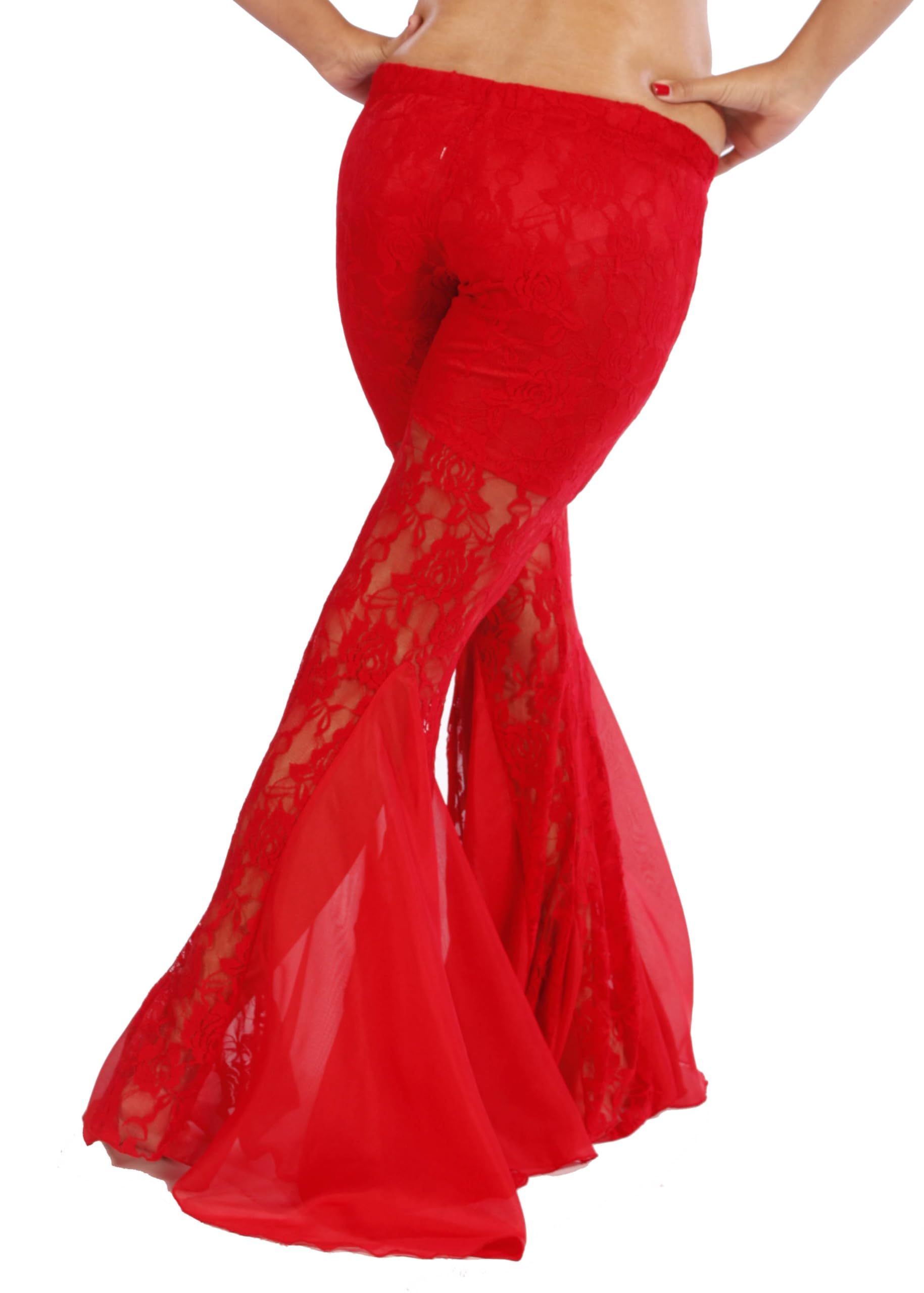Exotic Belly Dance Lace Harem Pants with Sparkling Flakes - Comfortable & Stylish for Dance Performances, Yoga, and Boho Fashion