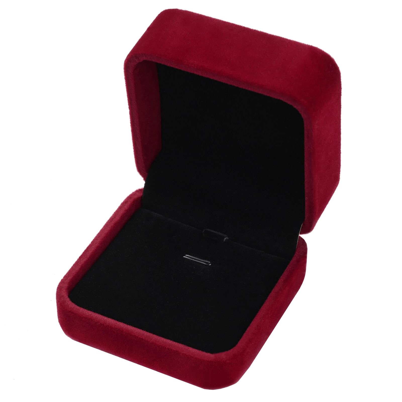 Luxury Velvet Jewelry Box for Necklace & Pendant - 2.8 x 2.8 x 1.6 Inches Wine Red Gift Box - Perfect for Jewelry Display, Storage & Wedding Ring Presentation
