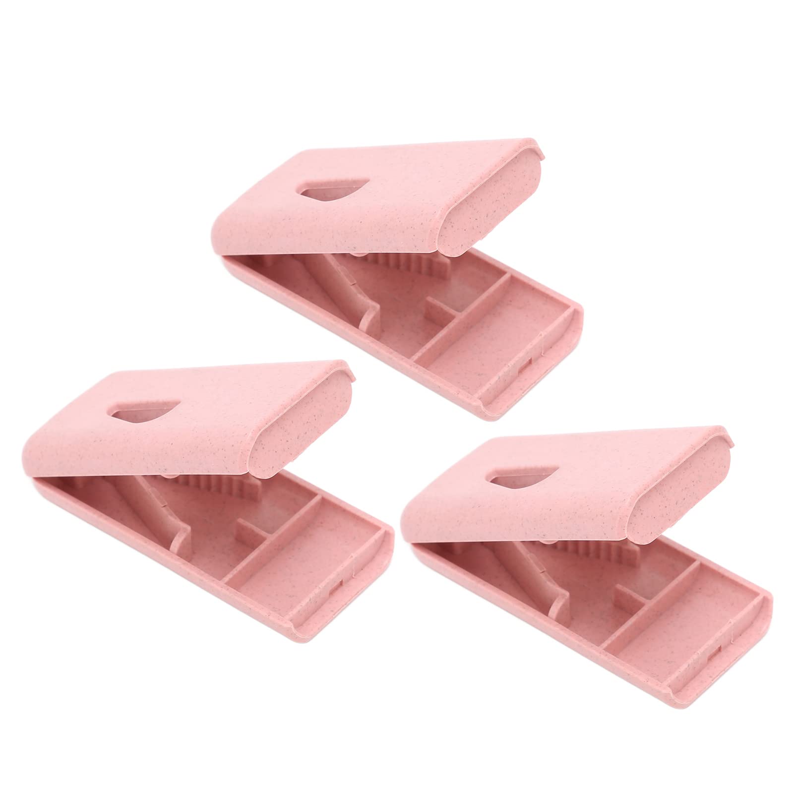 Portable Pink Medicine Crusher & Cutter - Easy to Use Small Pill Grinder for Home, Travel, and Elderly Care - Perfect for Vitamins, Tablets, and Medication Organization