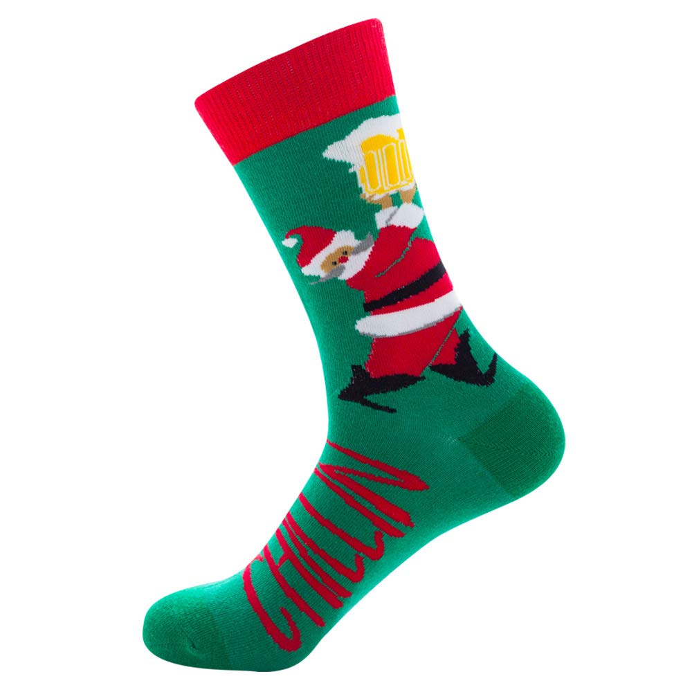 Funny Christmas Socks for Men & Women - Cartoon Santa Holiday Stockings, Cozy Winter Mid-Length Socks for Xmas Party, Gift Exchange & Family Gatherings