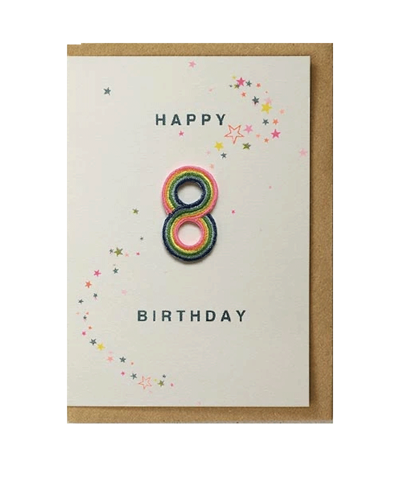 Rainbow Birthday Card for 8 Year Old Girls | Colorful Kids Greeting Card by Petra Boase | Perfect for Birthday Parties & Special Celebrations