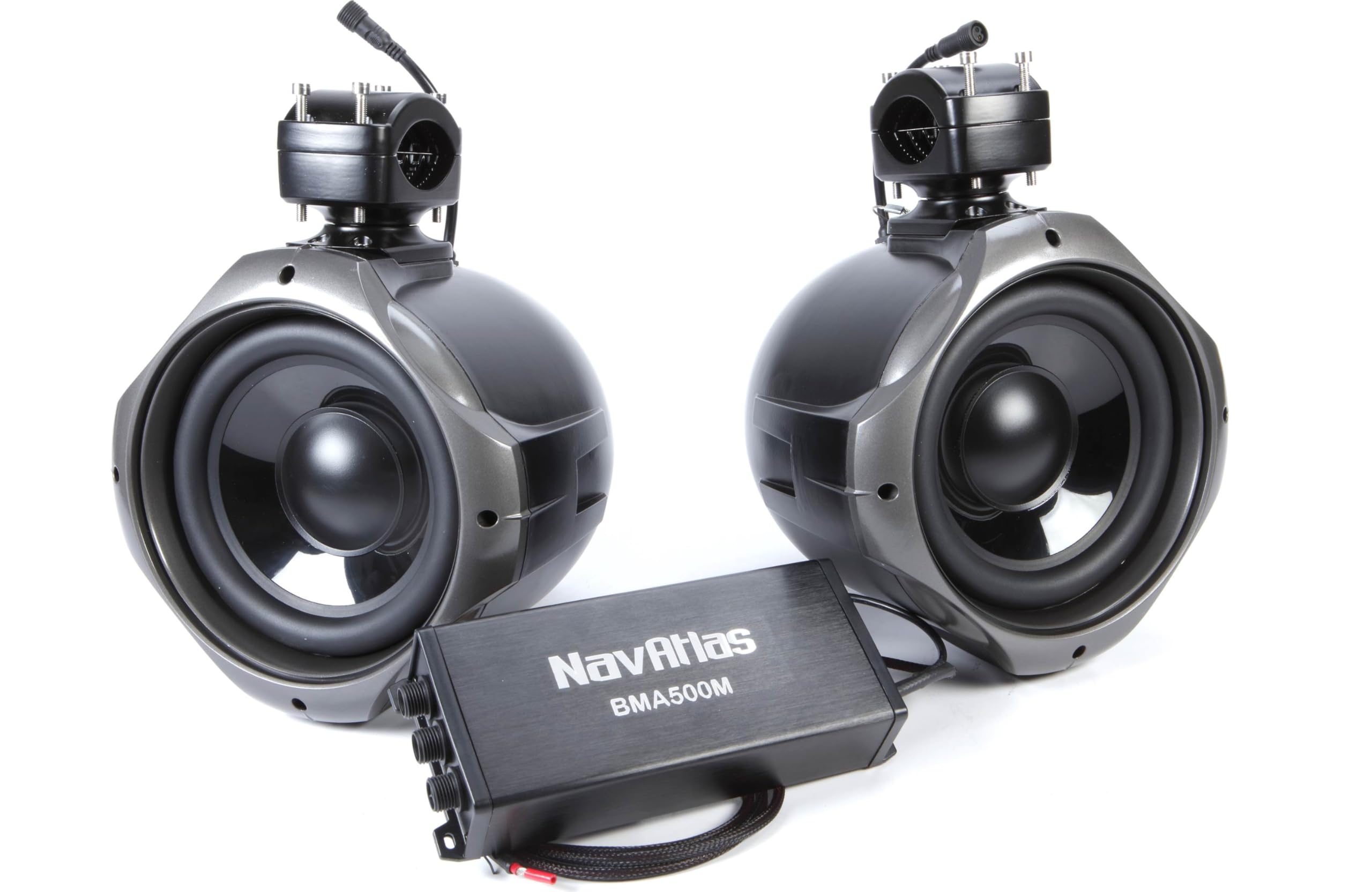 NT308BPK 8-Inch Roll-Cage Mount Powersports Subwoofer with BMA500M Class-D Monoblock Amplifier Combo - Perfect for ATV, UTV, Jeep & Off-Road Vehicle Audio Upgrades