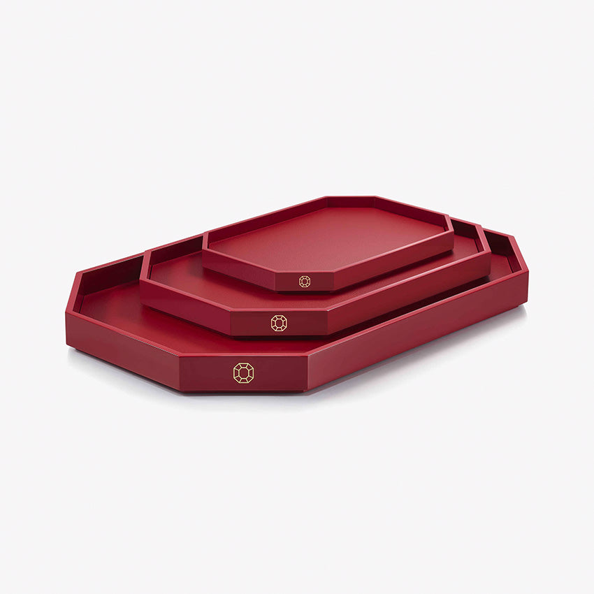 Baccarat Octogone Lacquer Tray - Luxury Decorative Serving Tray for Home, Office & Gift Giving - Elegant Design for Cocktails, Jewelry & Display