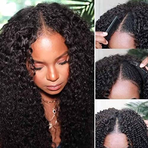 20 Inch AliPearl V Part Wig - Brazilian Virgin Human Hair Water Wave No Glue Needed Clip In Half Wig for Black Women | Thin Curly No Leave Out Upgrade U Part Wig | Perfect for Daily Wear, Parties & Special Occasions