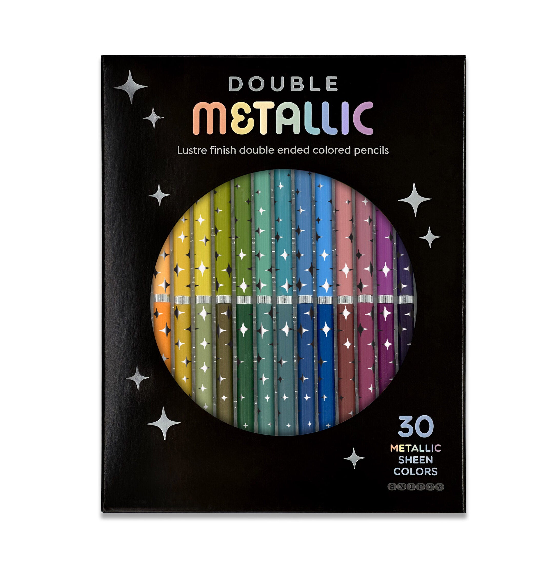 Premium Double Metallic Colored Pencils Set - 24 Vibrant Shades for Professional Artists & Adult Coloring Books | Perfect for Sketching, Drawing & DIY Crafts