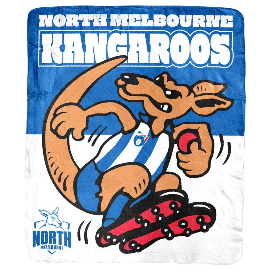 North Melbourne Kangaroos AFL Coral Fleece Blanket - Soft Team Logo Plush Throw for Home, Office & Game Day Comfort