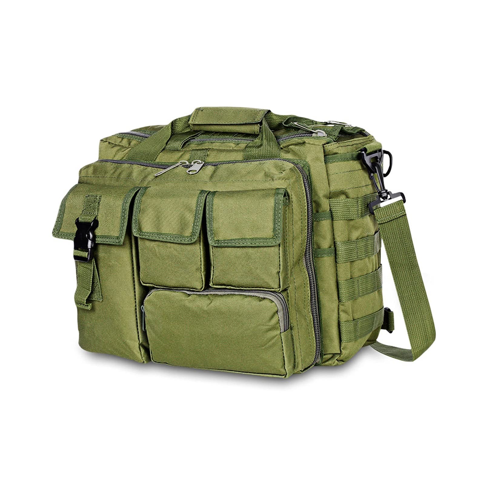 Tactical Backpack Messenger Bag - Durable Army Green Laptop Shoulder Bag for Outdoor, Hiking, Travel & Work - Waterproof Multifunctional Briefcase & Climbing Backpack