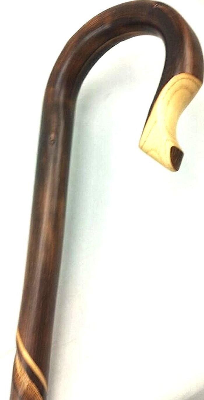 Unisex Shepherd Style Crook Cane - Natural Chestnut Wood Walking Stick | Affordable Gift for Hikers, Farmers & Costume Enthusiasts | Perfect for Hiking, Farm Work & Renaissance Fairs | Item #DHAR-9105600