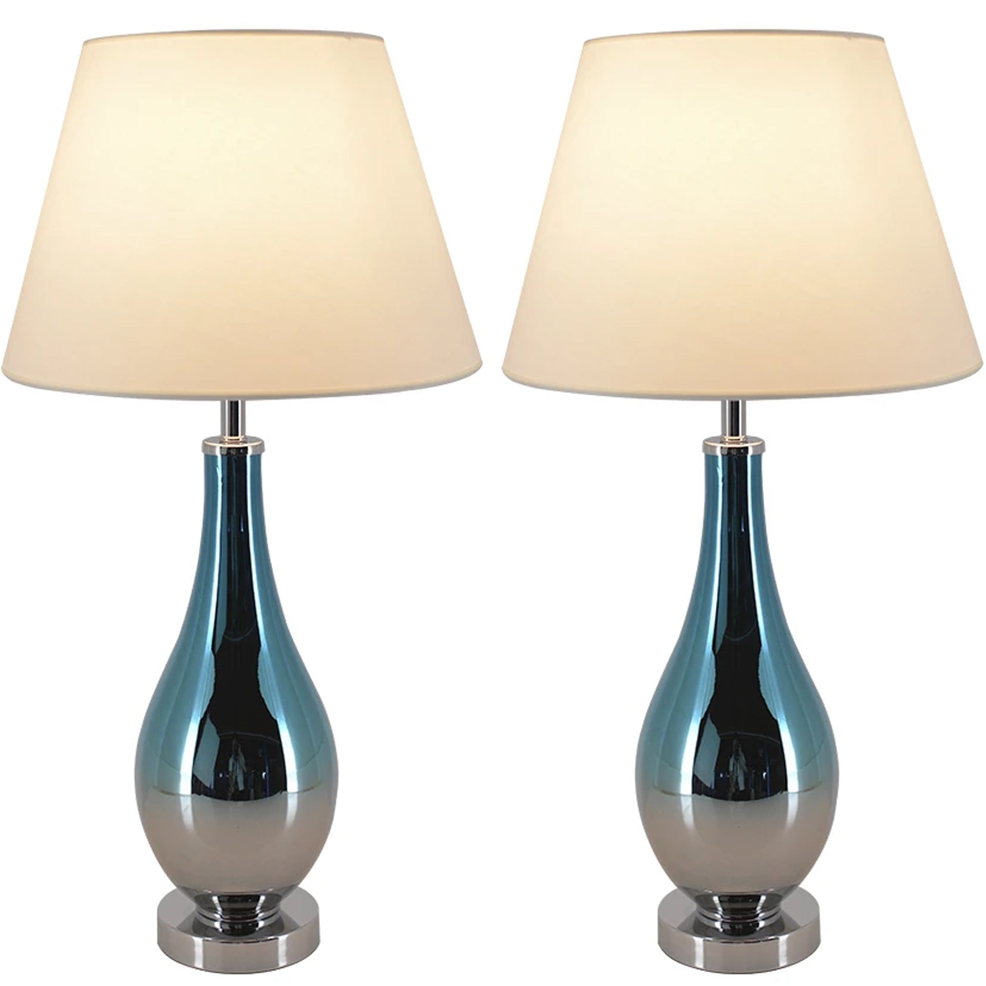 Tulip Ombre Droplet Glass Table Lamp Set of 2 - 28 Inch Modern Home Decor for Living Room, Bedroom & Office Lighting