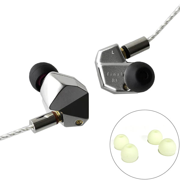 Final Audio B3 Dual Balanced Armature Driver Earphones with Glow in the Dark Eartips - Premium HiFi In-Ear Monitors for Audiophiles, Music Lovers & Travelers
