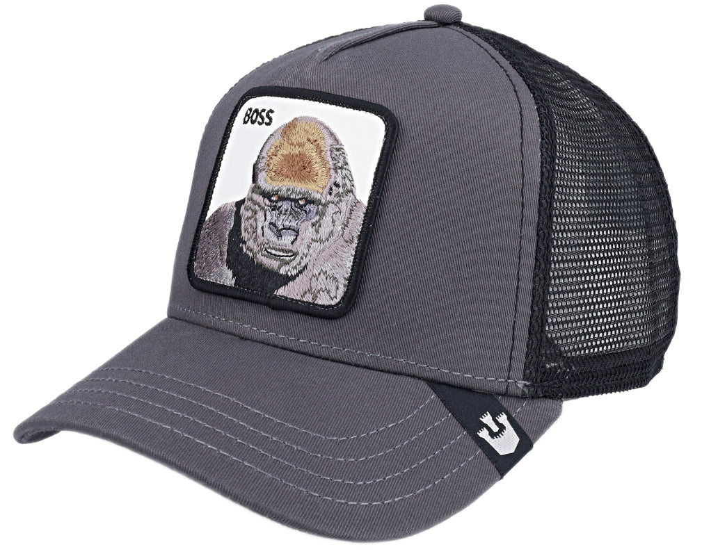 Goorin Bros 'The Boss' Men's Cotton/Polyester Trucker Hat - Charcoal Grey for Casual Wear, Outdoor Activities & Street Fashion