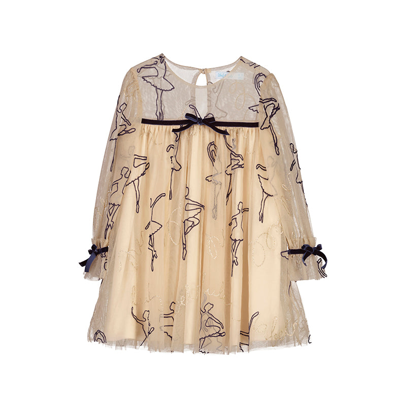 Abel and Lula Ballerina Dress for Girls - Elegant Tutu Party Dress with Satin Bow | Perfect for Ballet Recitals, Birthday Parties & Special Occasions