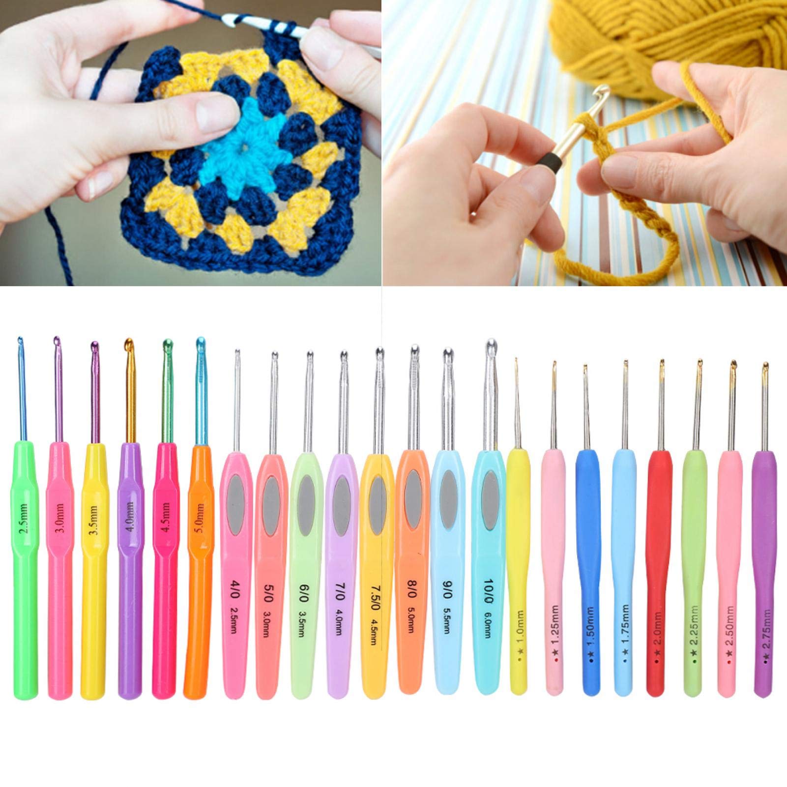 22-Piece Soft Handle Crochet Hook Set for Yarn Knitting & Crafting - Ergonomic Crochet Needles for Beginners & Professionals | Perfect for DIY Projects, Blankets, Scarves & Home Decor