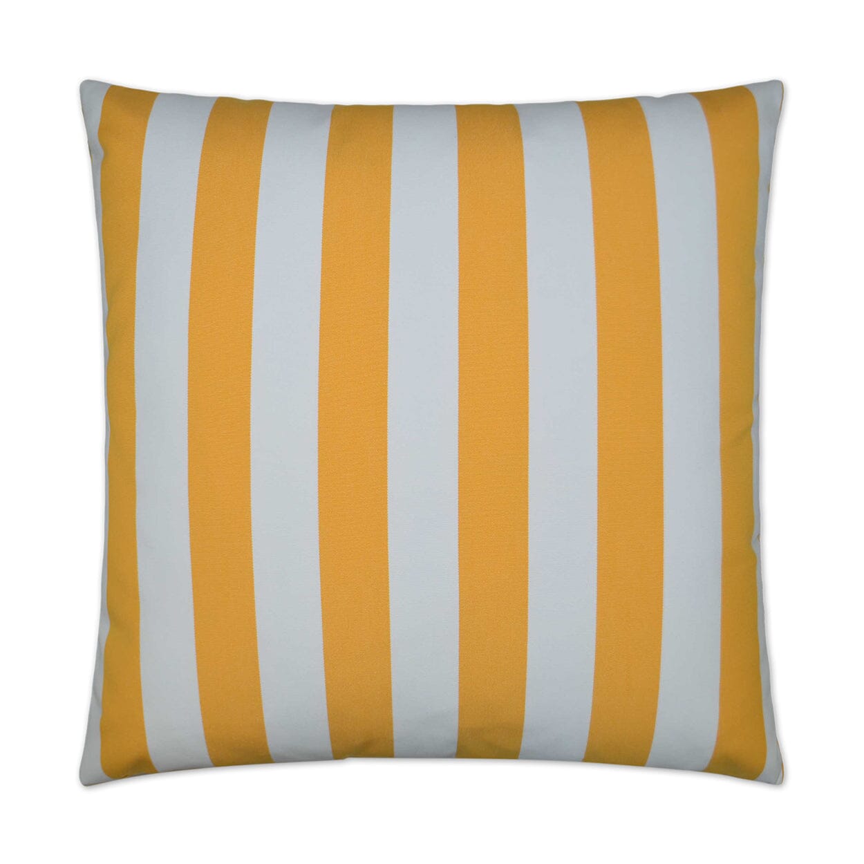 D.V. Kap 22 x 22 Inch Outdoor Throw Pillow - Waterproof & UV Resistant Café Stripe Yellow Cushion for Patio, Garden, Poolside & Porch Decor