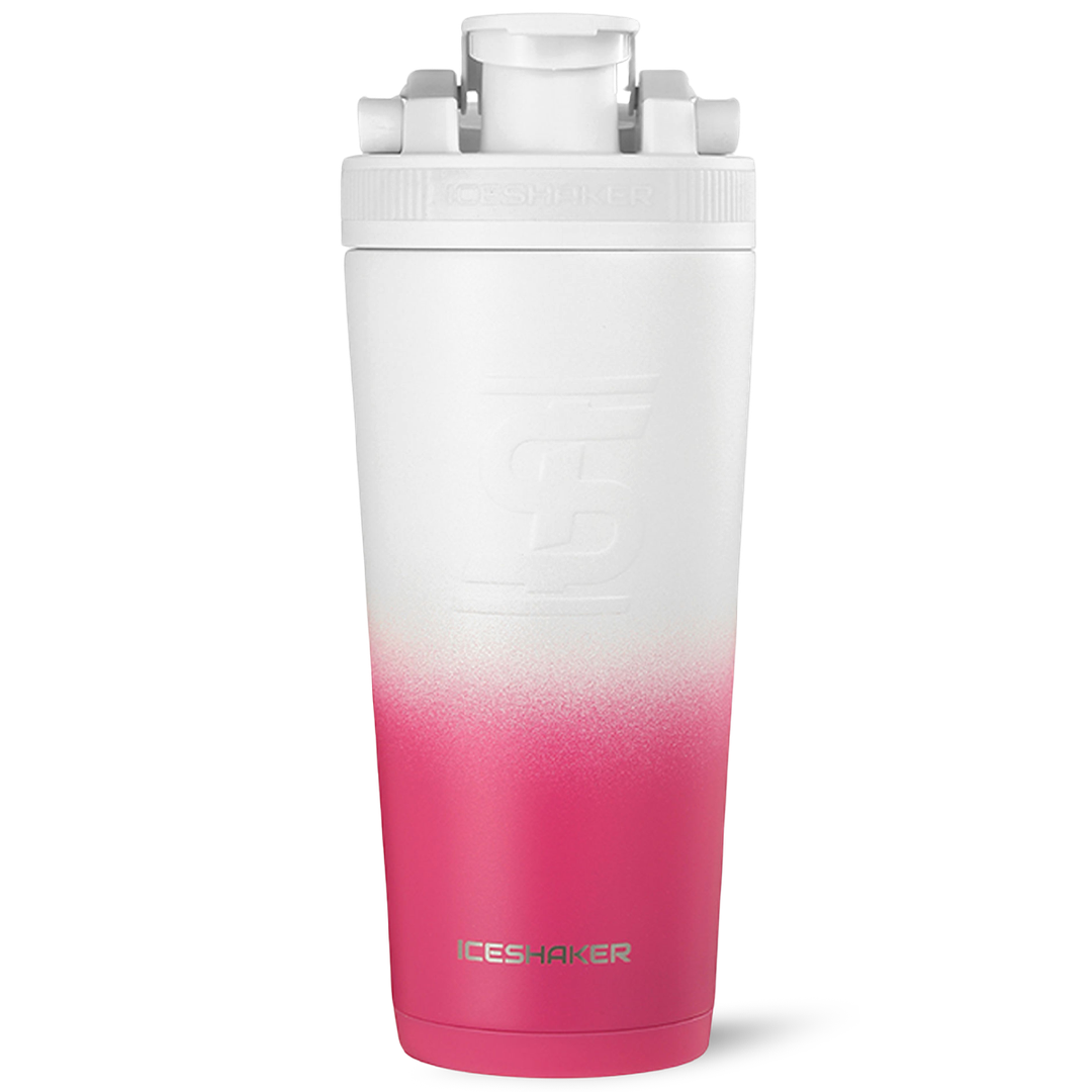 Custom 26oz Insulated Ice Shaker Tumbler - Magenta White Ombre Design | Perfect for Mother's Day Gifts, Gym Workouts & Outdoor Activities | BPA-Free Leakproof Stainless Steel Water Bottle