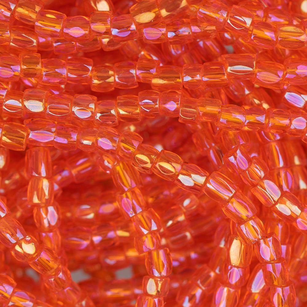 10/0 Czech 3 Cut Seed Beads - Transparent Luster Orange Hank (100g) for Jewelry Making, Beading, DIY Crafts & Home Decor Projects