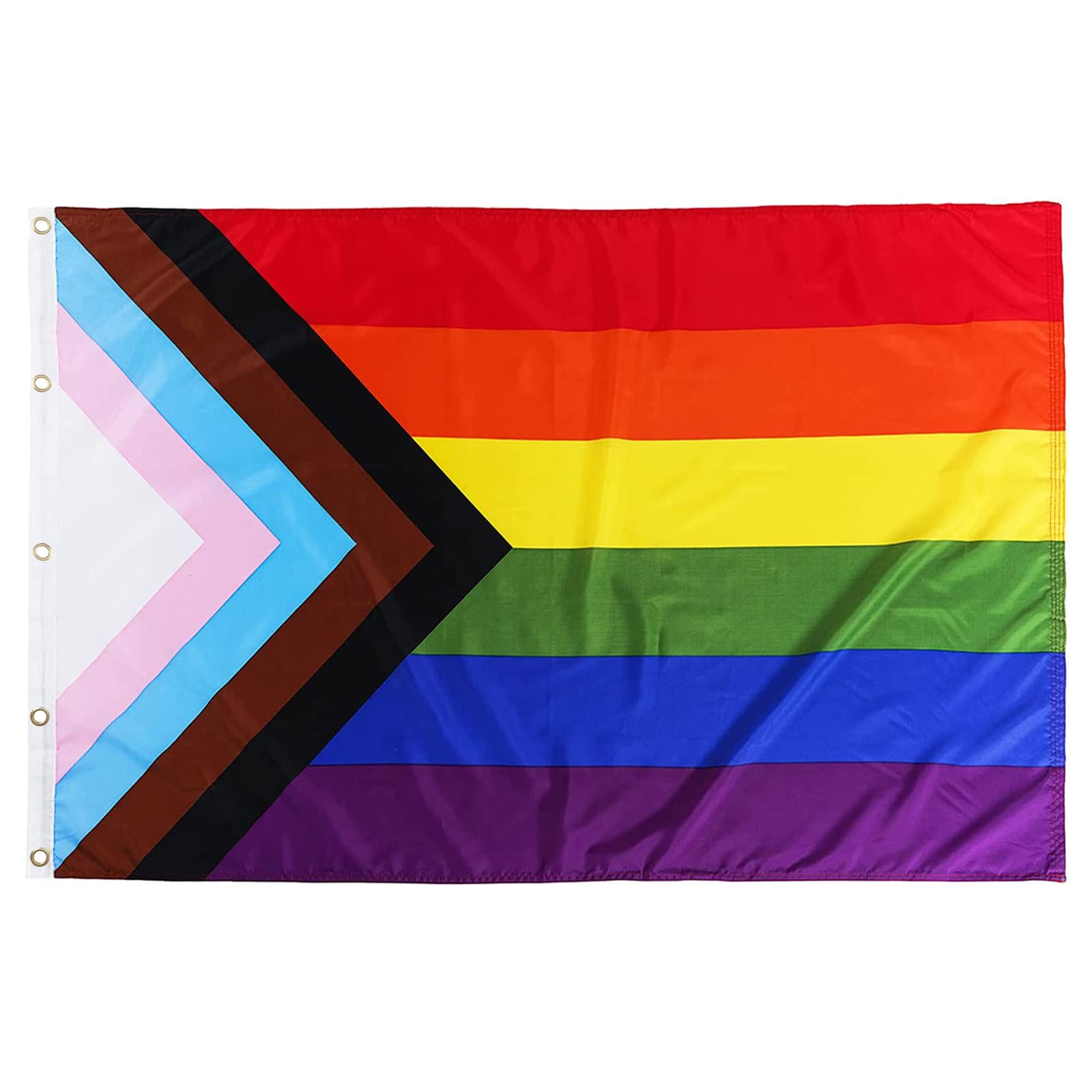 TOPFLAGS Pride Flag - 10x15 Large Outdoor Rainbow Banner for LGBTQ+ Gay Bisexual - Fade-Resistant Progress Pride Flag - Perfect for Parades, Home Decoration & Pride Month Celebrations