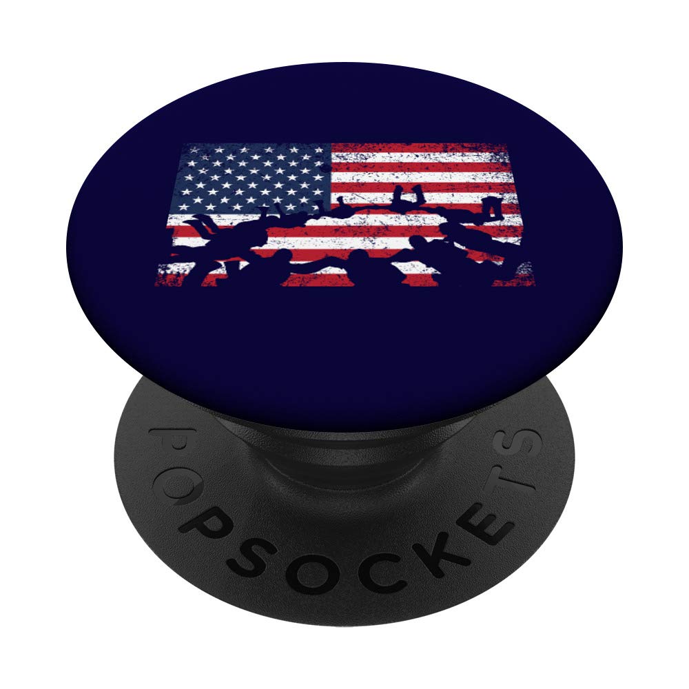 Skydiving USA Flag PopSockets - American Parachuting Sports Gift with Swappable PopGrip | Perfect for Adventure Lovers & Patriotic Gifts