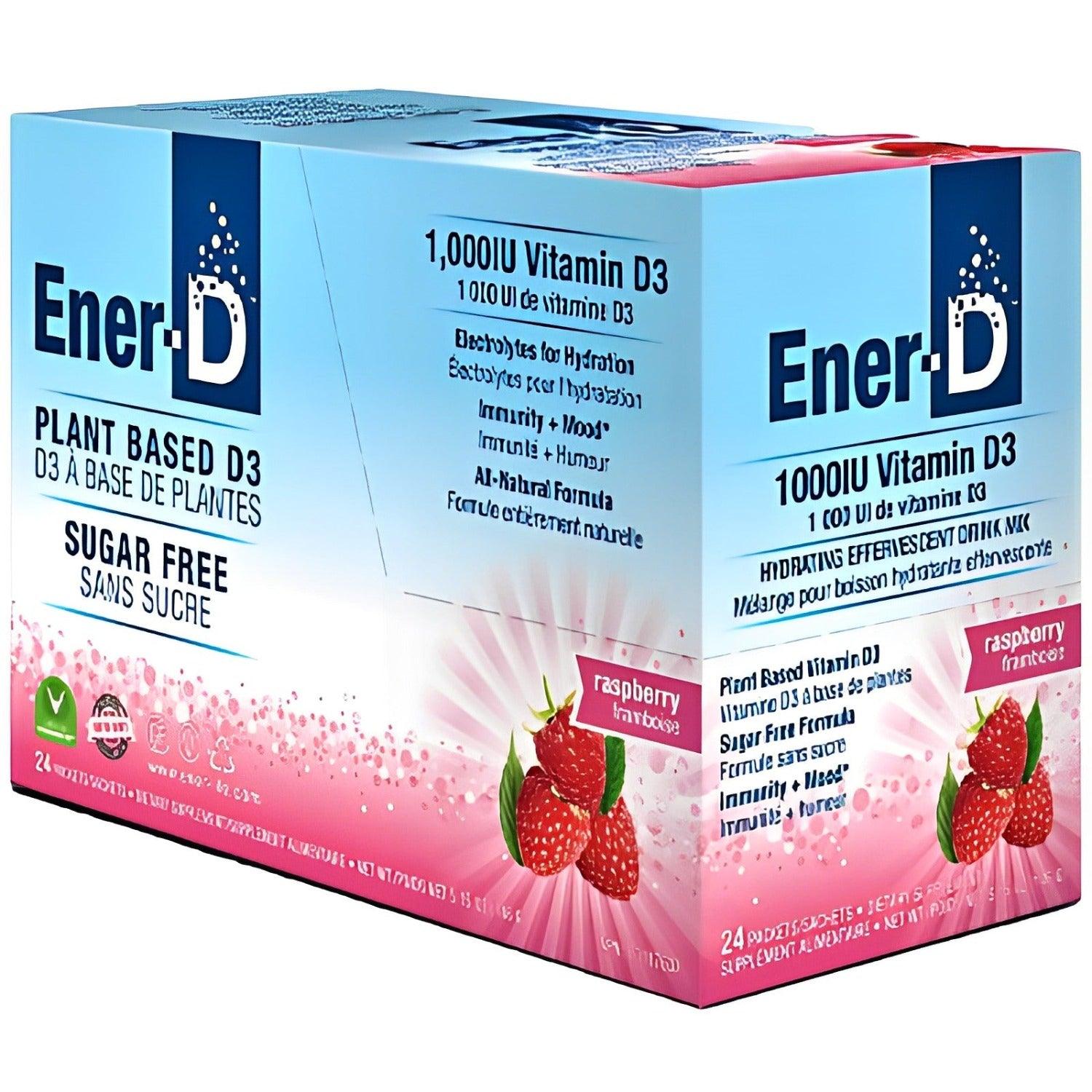 Ener Life Ener D Vitamin D3 1000 IU Raspberry Flavor Gummies - 24 Pack (2 Month Supply) - Immune Support & Bone Health Supplement for Adults & Kids - Perfect for Daily Wellness Routine & Winter Immunity Boost