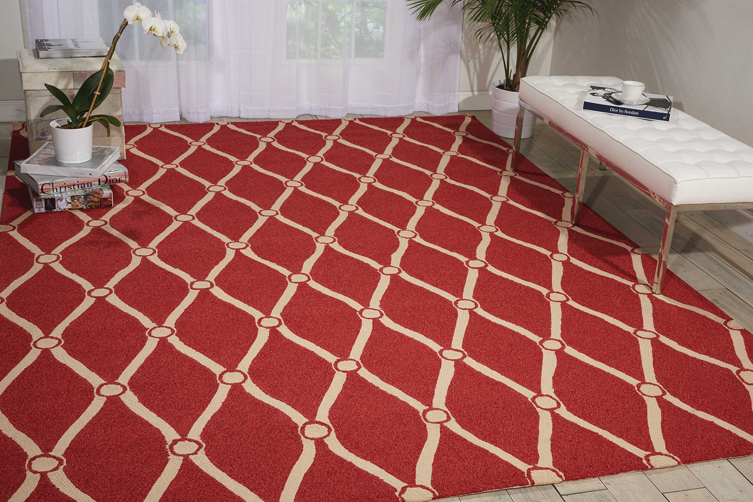 Nourison Portico Red Rectangle Area Rug 8' x 10'6