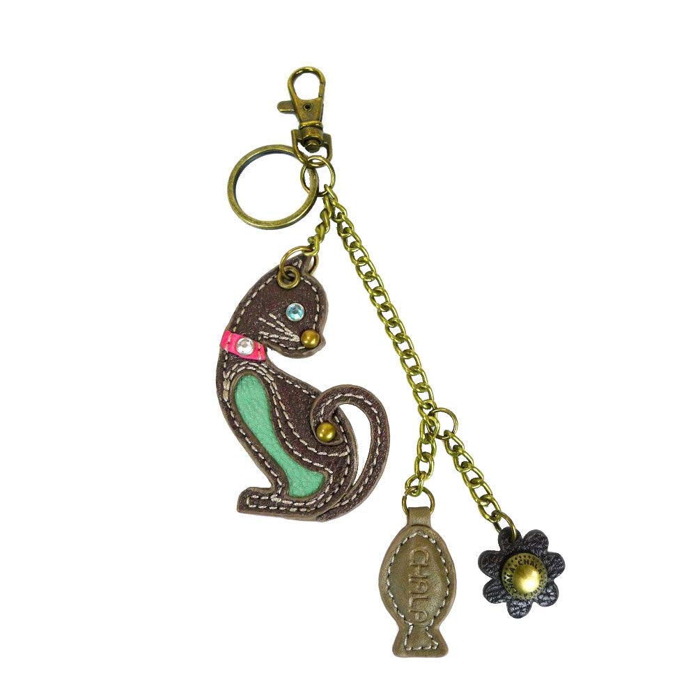 Chala Handbags Cat Mini Charming Keychain - Cute Cat Keychain for Women & Girls - Perfect for Handbags, Backpacks, and Gift Giving