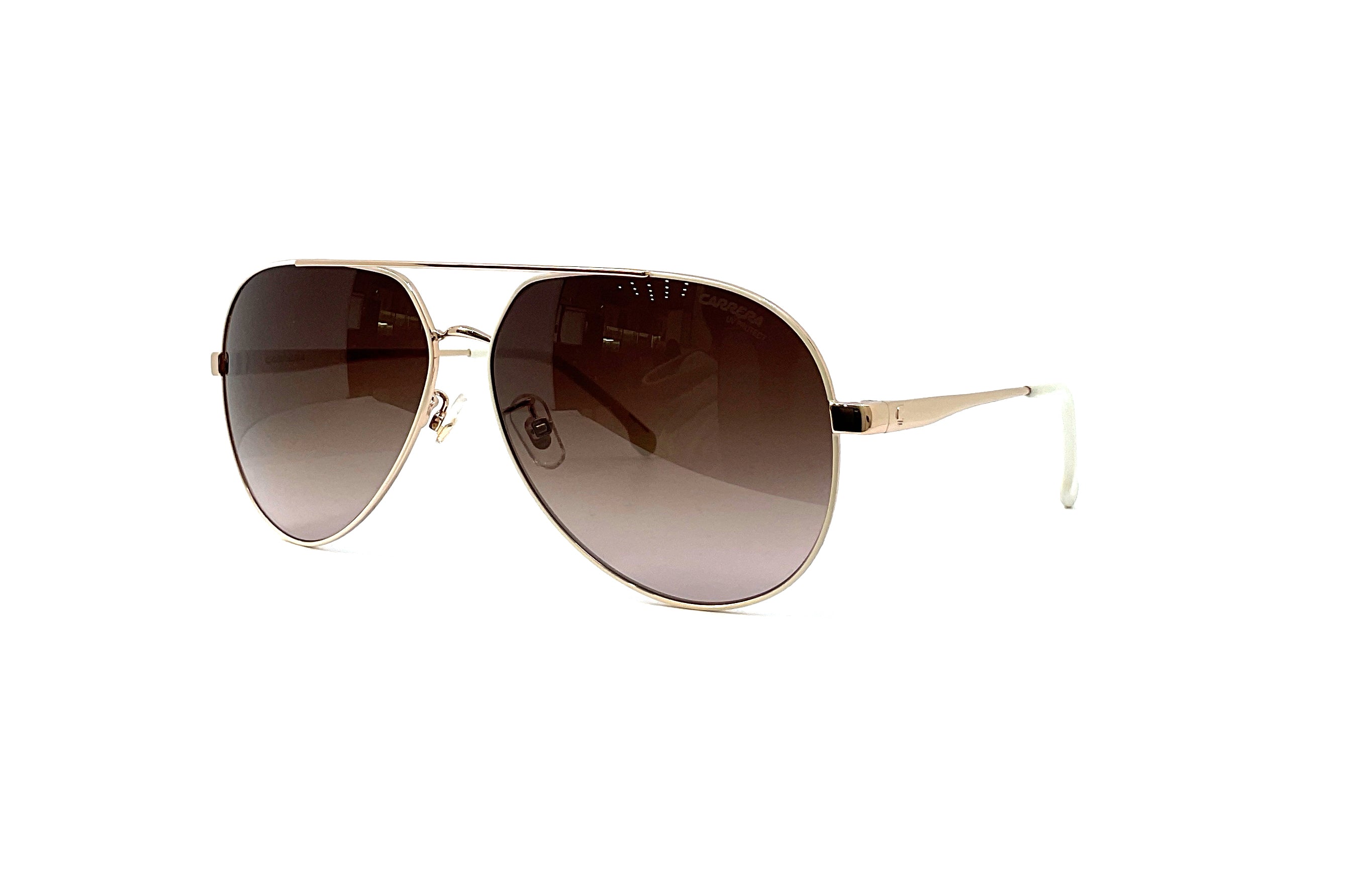 Carrera 3005/S Aviator Sunglasses - White Copper Gold Frame & Lens - UV Protection for Men & Women - Perfect for Driving, Travel, and Outdoor Activities