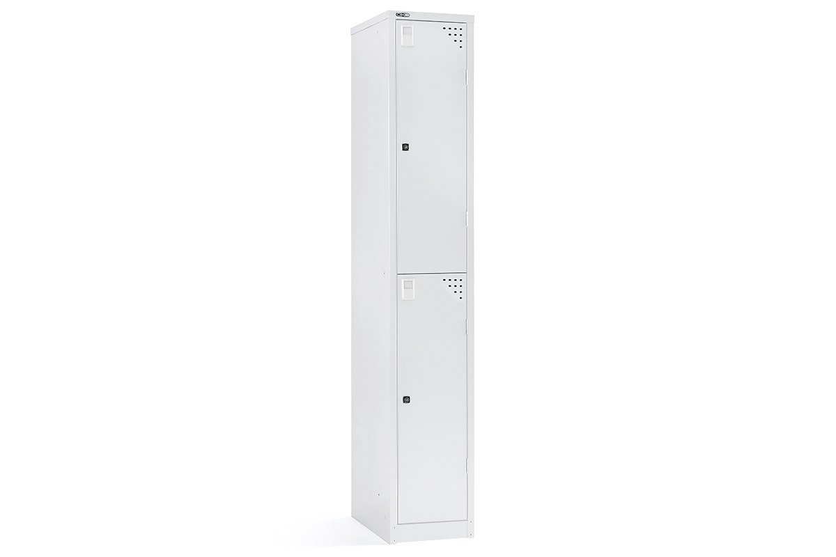 2-Tier Metal Locker with Sonic Design - Secure Storage for Home, Office & Gym Organization (Single Door)