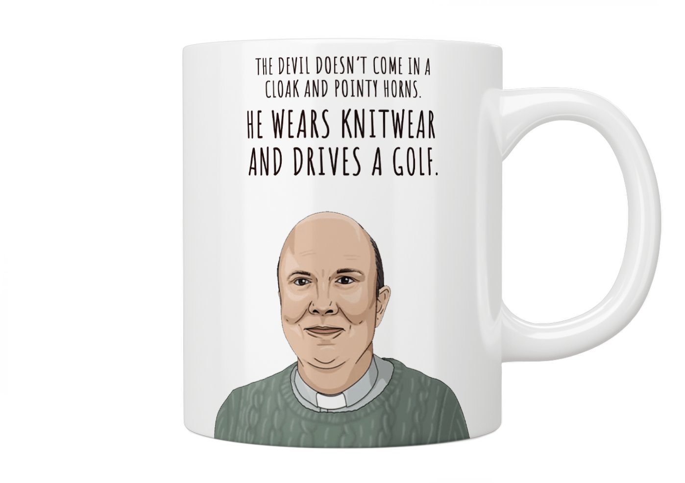 Vicar Mug - 'The Devil Doesn’t Come In A Cloak And Pointy Horns' Novelty Coffee Cup - Perfect for Tea, Coffee & Gifts for Book Lovers & Clergy