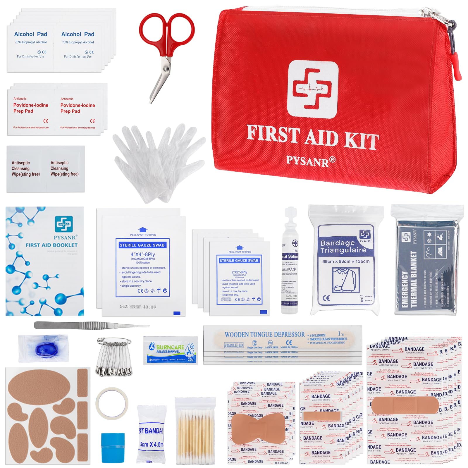 150-Piece Small First Aid Kit with Foil Blanket & Scissors - Emergency Medical Supplies for Home, Camping, Travel, Sports, Office, Outdoor, Car, School - Perfect for First Aid Emergencies, Outdoor Adventures & Everyday Safety
