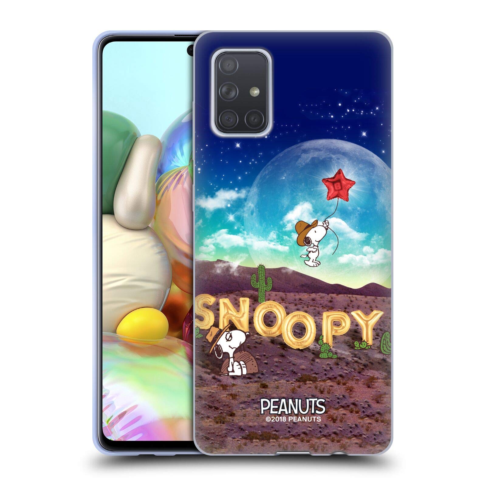 Head Case Designs Officially Licensed Peanuts Nebula Fly Balloon Snoopy Space Cowboy Soft Gel Case for Samsung Galaxy A71 (2019) - Perfect for Travel, Work, and Everyday Protection