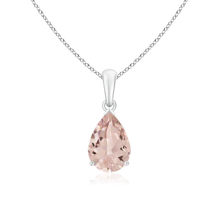 Natural Morganite Solitaire Pendant Necklace for Women - 14K Solid Gold/Platinum Jewelry | Elegant Gift for Birthday, Wedding Anniversary | Perfect for Date Night, Bridal Shower & Special Occasions