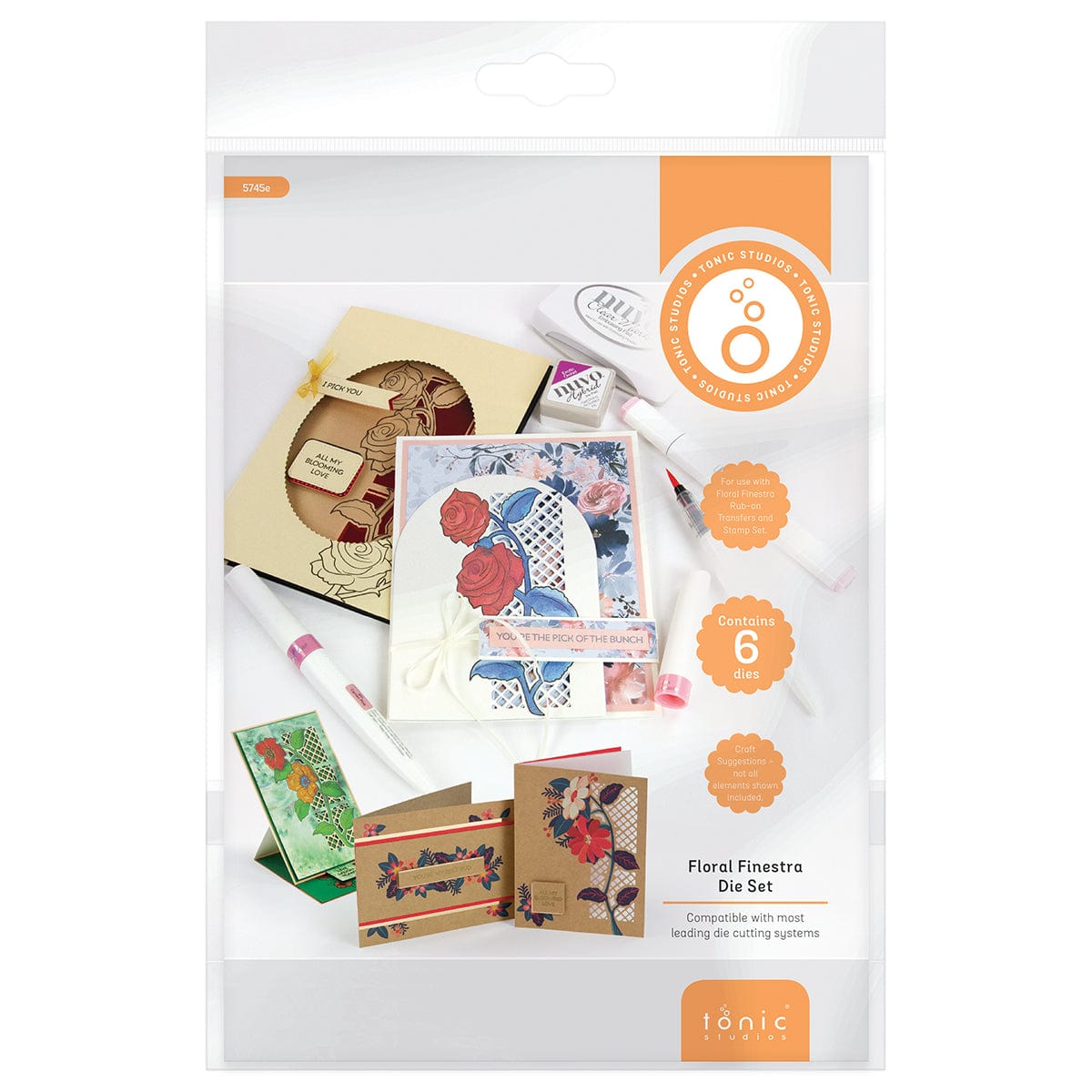 Floral Finestra Die Set 5745e - Scrapbooking & Card Making Craft Supplies for DIY Greeting Cards, Invitations, and Paper Crafts