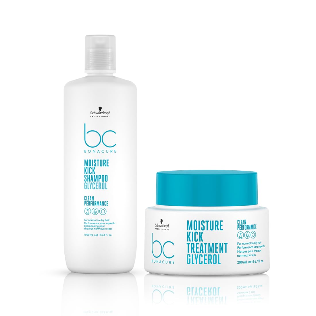 Schwarzkopf Professional Bonacure Moisture Kick Hair Treatment with Glycerol - Hydrating Deep Conditioner for Dry & Damaged Hair - Salon-Quality At-Home Hair Care for Frizz Control & Shine Boost