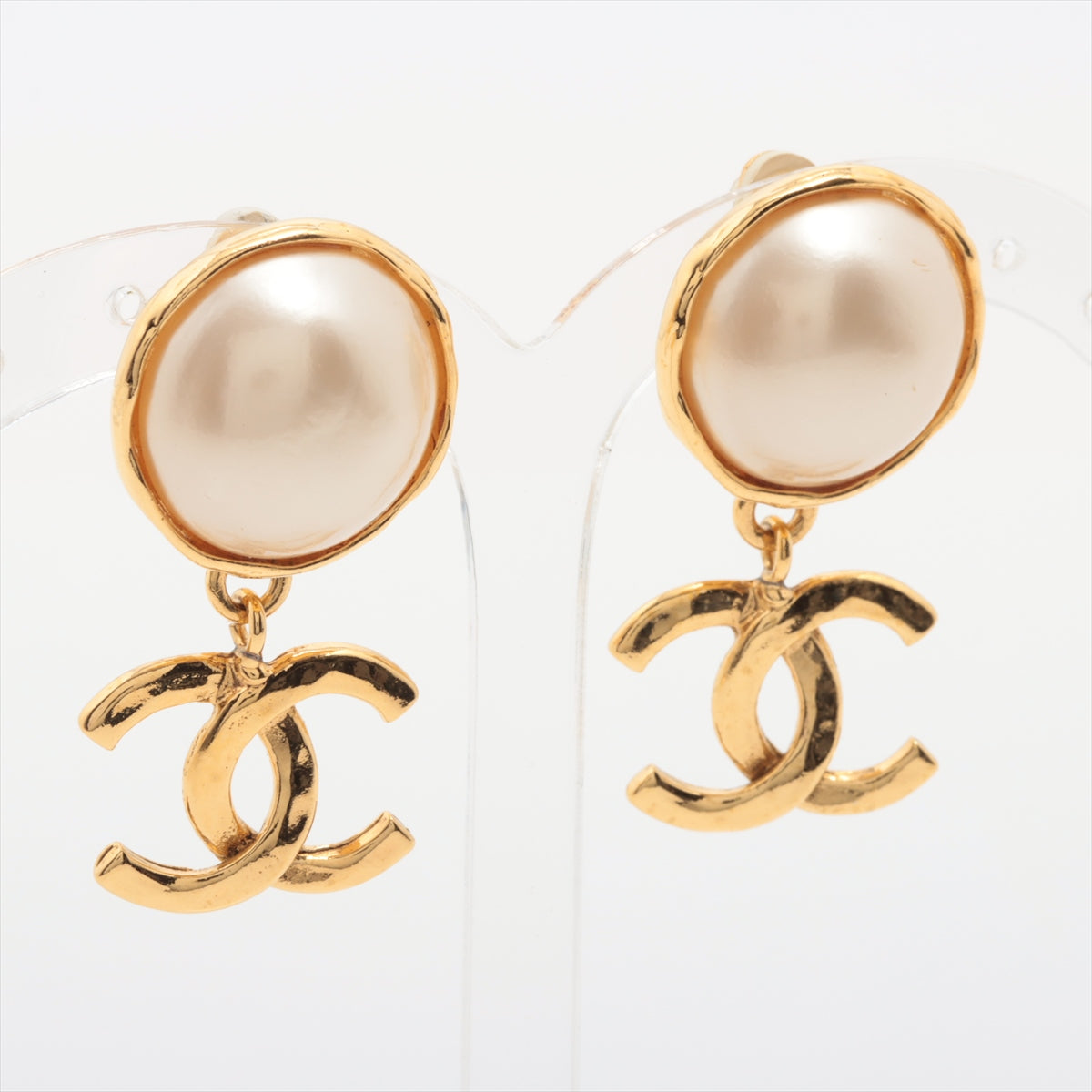 Chanel Pearl Drop CC Logo Gold Clip-On Earrings - Luxury Costume Jewelry for Women - Perfect for Parties, Weddings & Special Occasions
