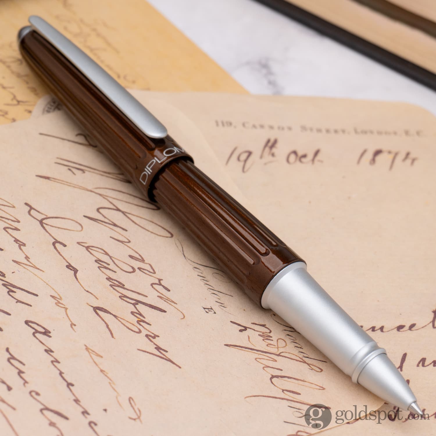 Diplomat Aero Ballpoint Pen - Premium Marrakesh Brown Ink Pen for Smooth Writing | Ideal for Office, Business Gifts & Everyday Use