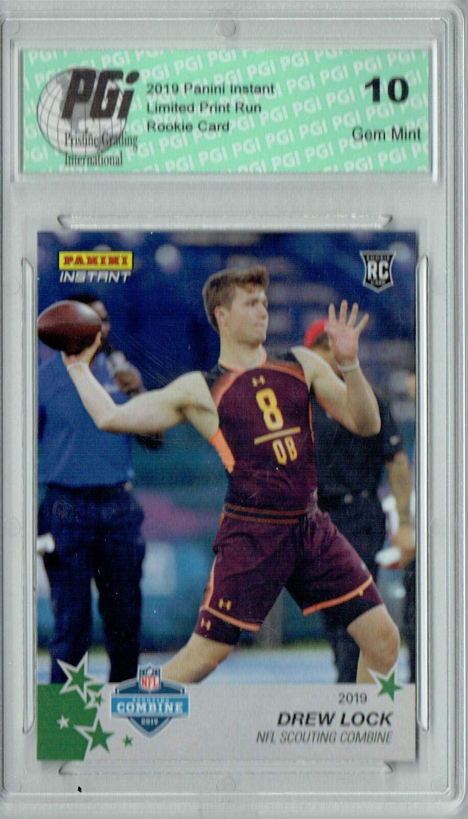 2019 Panini Instant Combine #2 Drew Lock NFL Rookie Card - PGI 10 Graded, Limited Edition of 10 - Perfect for Football Card Collectors and Denver Broncos Fans - Great for Display, Trading, and Investment Collections