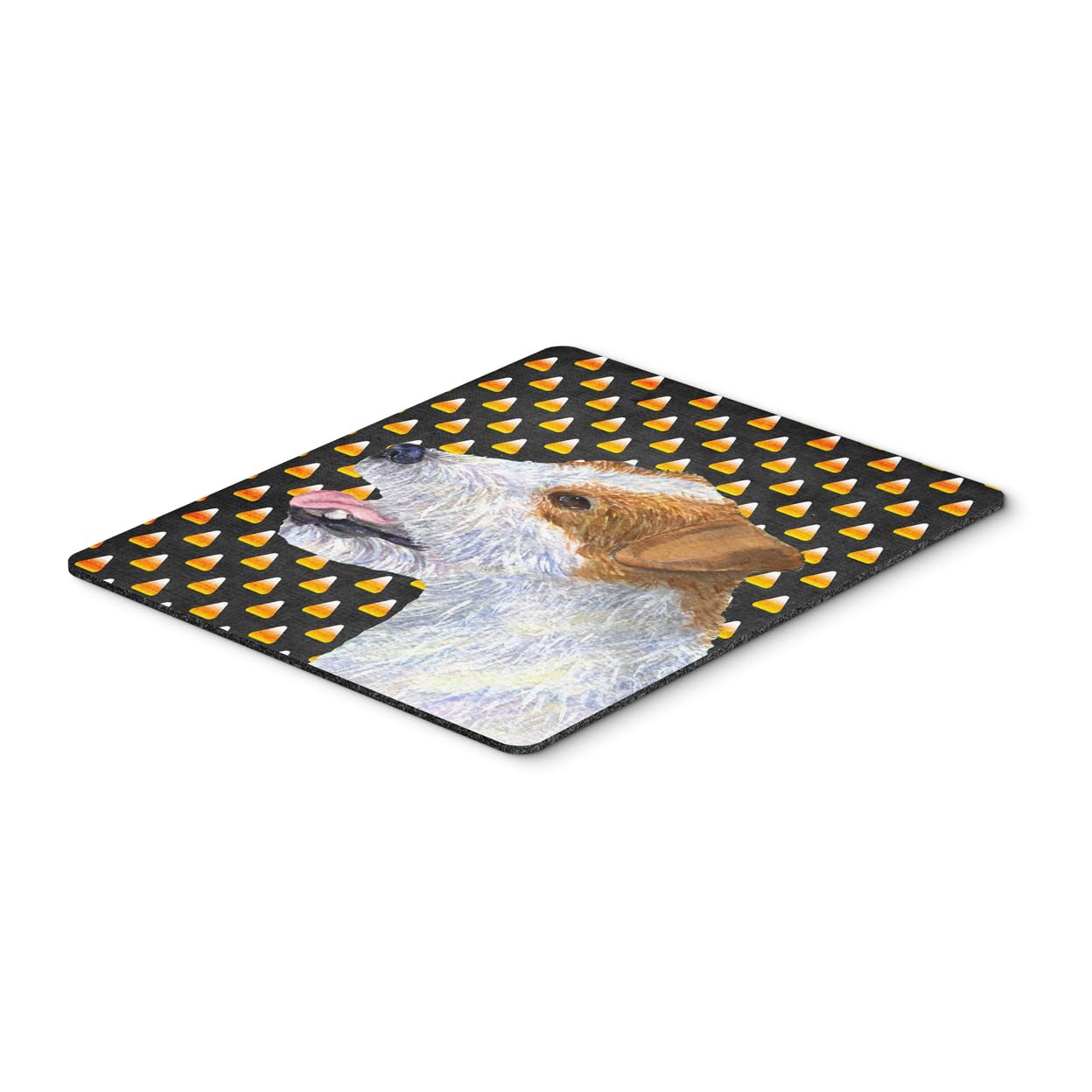 Jack Russell Terrier Candy Corn Halloween Mouse Pad - Large Washable Non-Slip Desk Mat for Home Office, Gaming & Computer Work | Cute Pet-Themed Mousepad for Halloween Decor & Workstation Setup