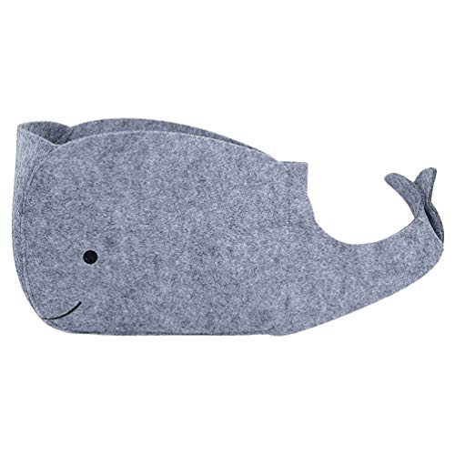 YARNOW Whale Shaped Felt Storage Bin - Foldable Organizer Basket for Toys, Laundry, Cosmetics & Bathroom Essentials | Perfect for Home, Living Room & Nursery Organization