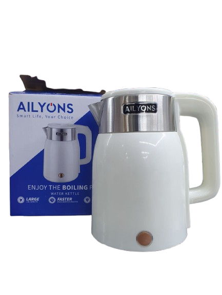 AILYONS Electric Water Kettle - Fast Boiling, Auto Shut-Off, 1.7L Stainless Steel - Perfect for Home, Office & Travel Use