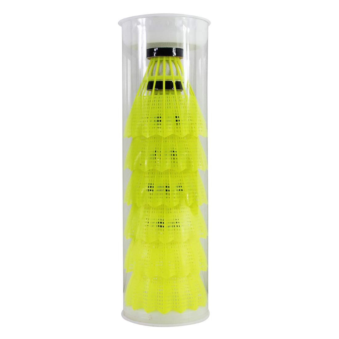 SPOCCO® Windproof Nylon Badminton Shuttlecocks - Durable Plastic Shuttlecocks for Outdoor Play (Medium Slow Speed, Pack of 6, Yellow) | Perfect for Backyard, Park & Recreational Badminton Games