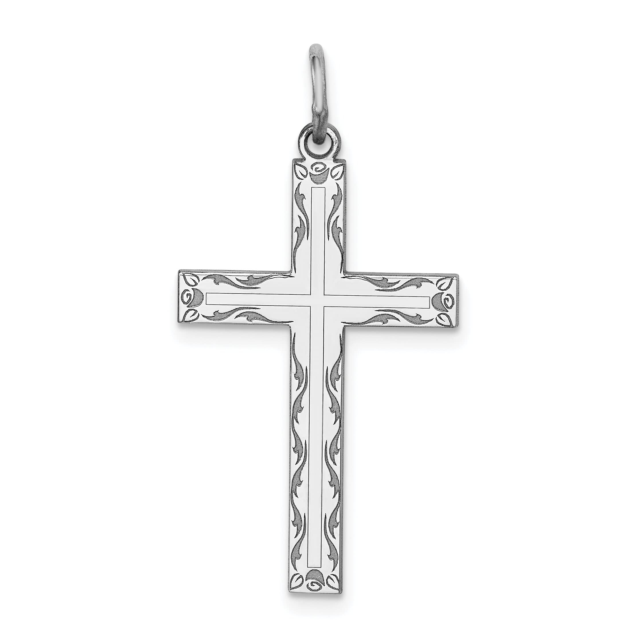 Sterling Silver Cross Charm Pendant Necklace - Religious Jewelry for Women & Men - Perfect for Baptism, Confirmation, and Everyday Wear