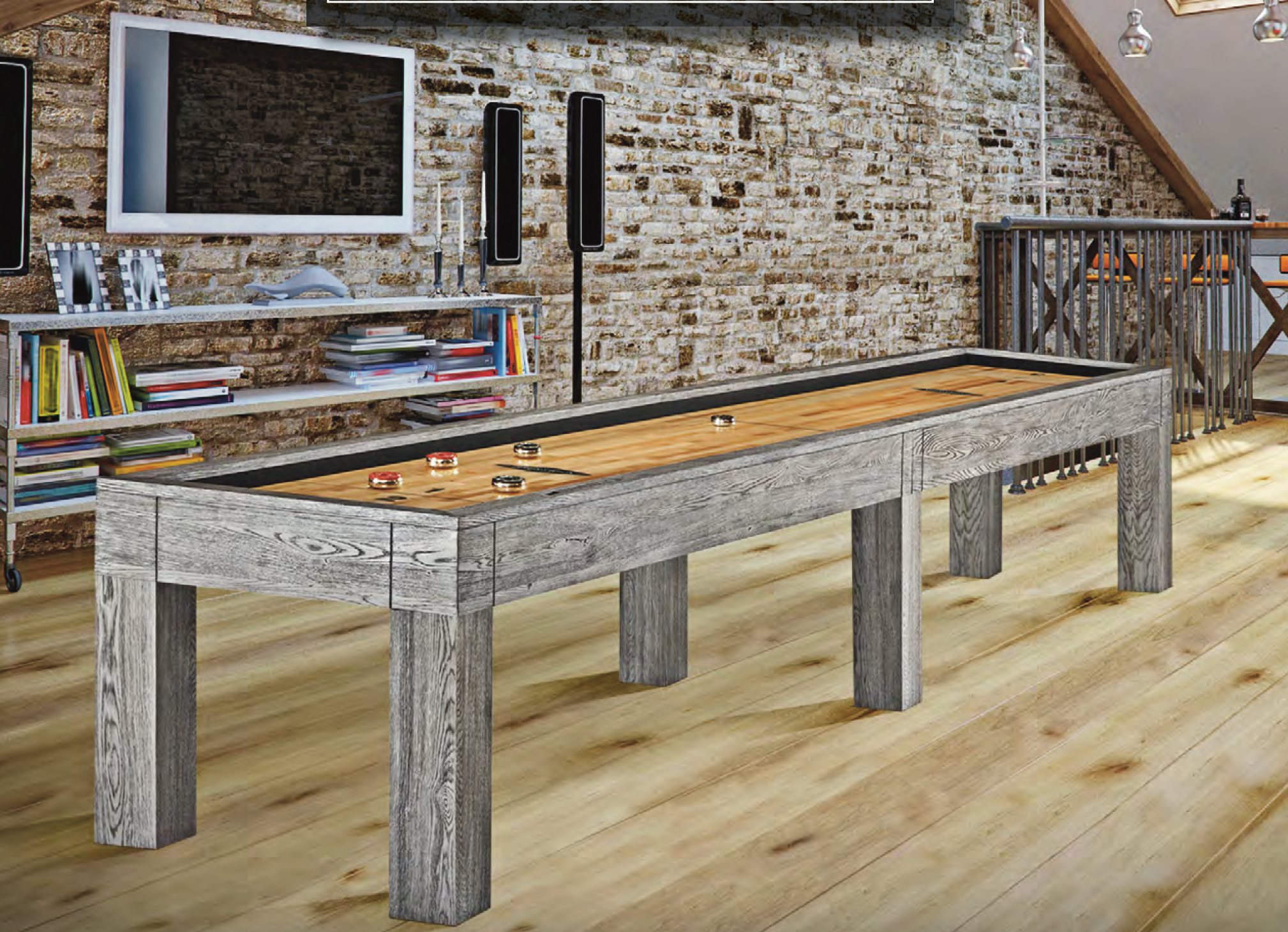 Brunswick Sanibel 14-Foot Shuffleboard Table for Game Room, Bar & Home Entertainment - Professional Shuffleboard Game Table for Adults & Families