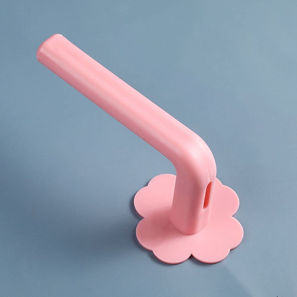 Self-Adhesive Multifunctional Wall Mount Hook - Paper Towel Holder, Pot Lid Holder, Plate Holder for Kitchen, Bathroom, Laundry, Cabinet & Refrigerator (Pink) - Perfect for Organizing Small Spaces & Sliding Door Handles