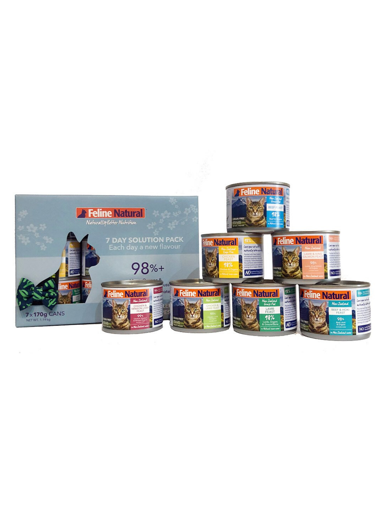 Feline Natural 7-Day Solution Pack for Cats - Premium Wet & Dry Food Combo for Optimal Feline Health | Perfect for Travel, Transitioning Diets & Picky Eaters